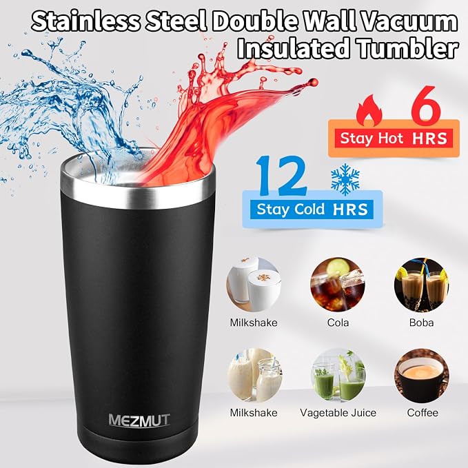 MEZMUT 20oz Insulated Tumbler Cup Travel Coffee Mug