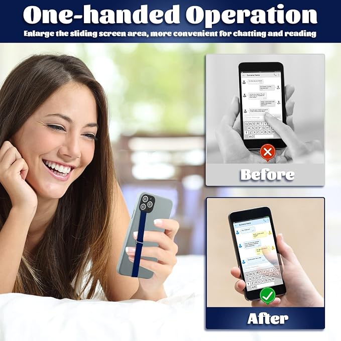 TEAMOLA 3pcs Silicone Phone Grip Holder Strap