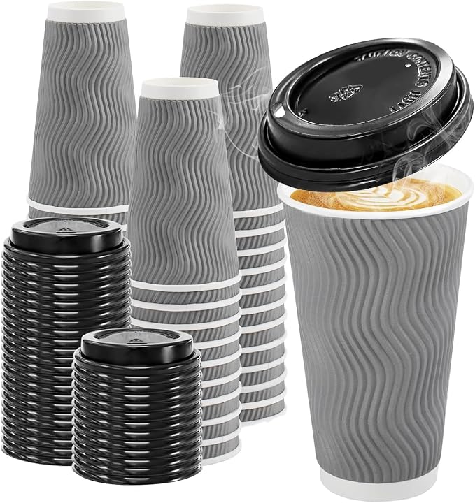 Clawsoff 50 Pack 20 oz Disposable Insulated Coffee Cups