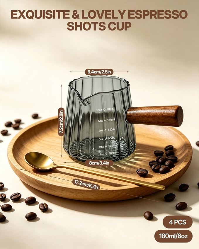 2 PCS 6OZ Glass Espresso Cups