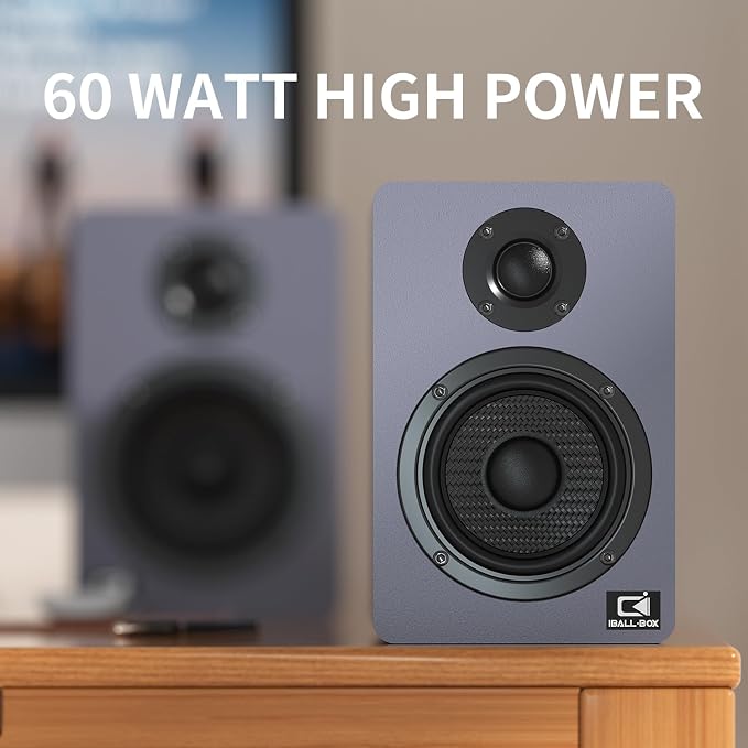 60W Computer Speakers for Desktop PC, 24-Bit Optical, Silk-Dome Tweeter
