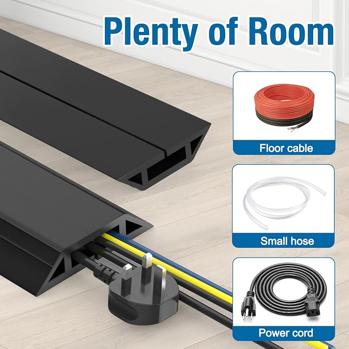 Eapele 4 ft Floor Cord Cover Heavy Duty Cable Protector, Prevent Trip Hazard