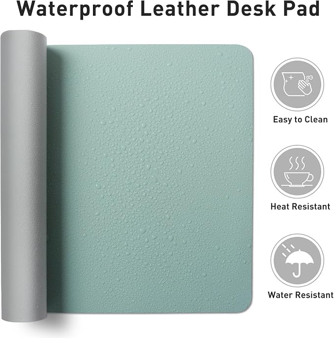 Aothia Leather Desk Pad Protector, Mouse Pad, Office Desk Mat, Non-Slip PU
