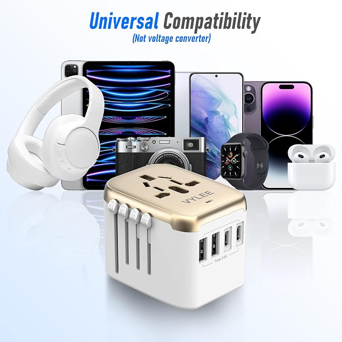 Universal International Power Travel Plug Adapter, 5 in 1 European Travel Plug