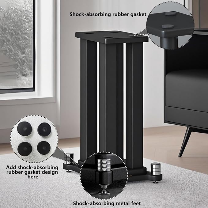 A Pair of Speaker Stands, Bookshelf Speaker Stand Steel Frame Support