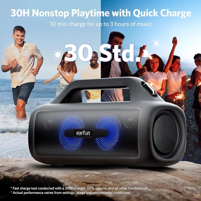 EarFun UBOOM X Portable Bluetooth Speaker, 80W Stereo