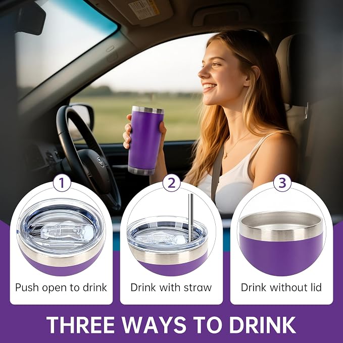 IEOVIEE 32 Pack 20oz Stainless Steel Insulated Bulk Tumblers