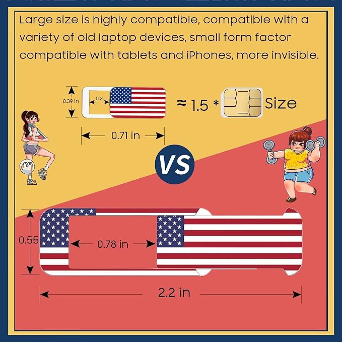Laptop Camera Cover Slide, Webcam Cover Slide, Ultra-Thin, Nation Flag Pattern