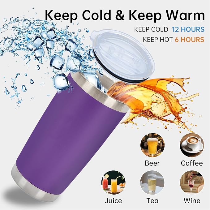 IEOVIEE 32 Pack 20oz Stainless Steel Insulated Bulk Tumblers