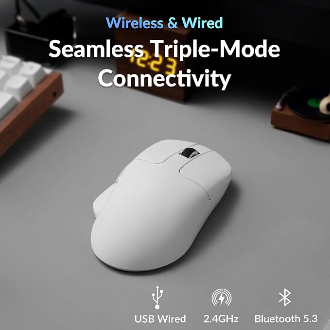 Keychron M7 8K Wireless Mouse, 30K DPI Optical Computer Mice, 2.4