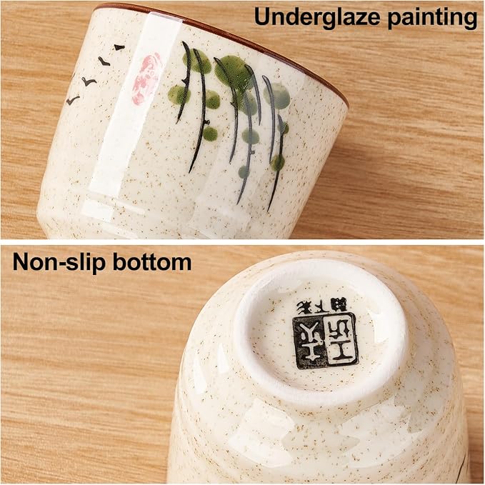 Japanese Tea Cups, Ceramic Matcha Cup, Handless Espresso Cups | 6oz Small