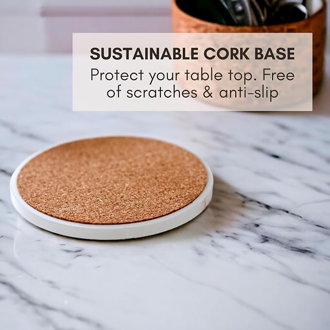 Ceramic Marble Coasters Set of 6, Absorbent Drink Coasters
