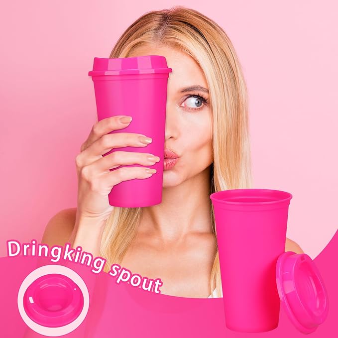 Domensi 15 Pack Reusable Plastic Coffee Cups