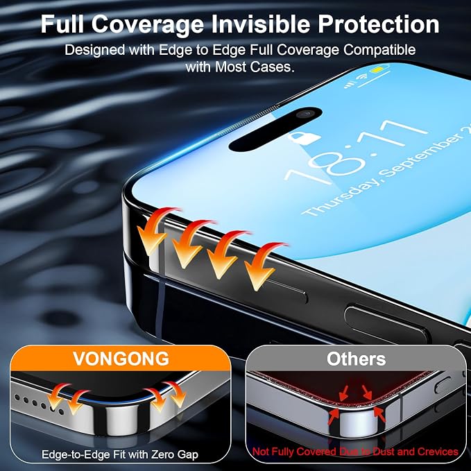 2 Pack Screen Protector for iPhone 16, Durable and Drop-Proof