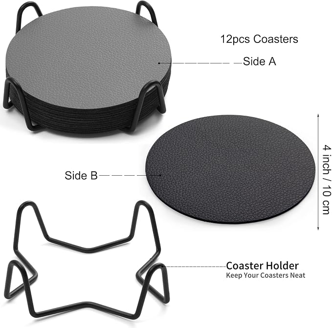 Faux Leather Drink Coasters