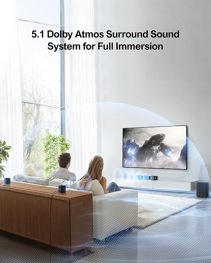 ULTIMEA 5.1ch Sound Bar with Dolby Atmos, Surround Sound System