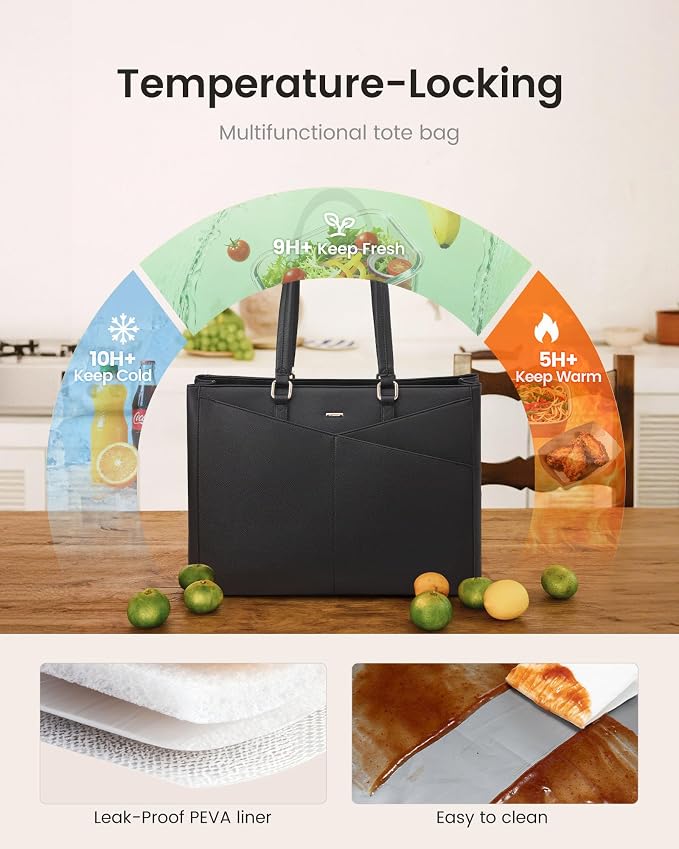 LOVEVOOK Lunch Tote Bag for Women, 3 in 1 Work Bag