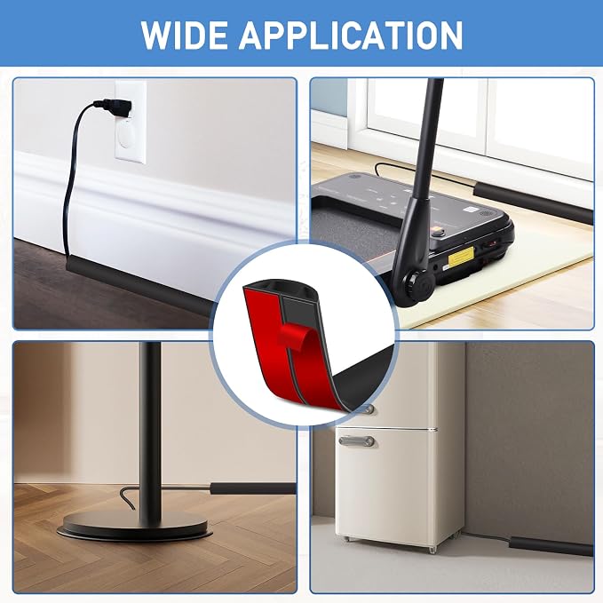 Floor Cord Cover Self Adhesive Cord Hider Floor Extension Cord Covers