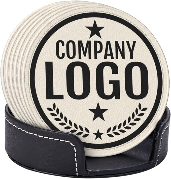 Custom Leather Coasters with Logo