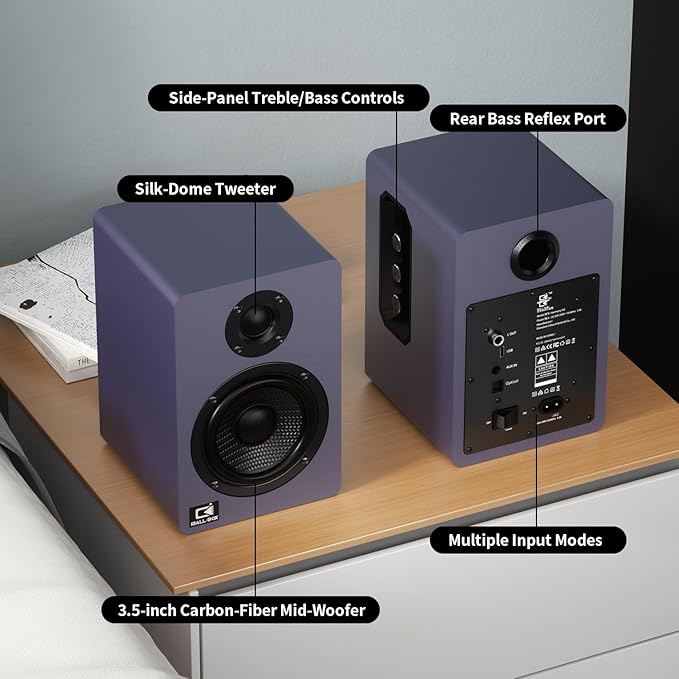 60W Computer Speakers for Desktop PC, 24-Bit Optical, Silk-Dome Tweeter