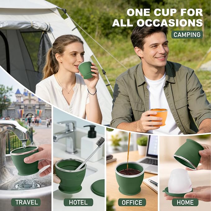 Collapsible Travel Cup, BPA-Free Reusable Water Cup | Lightweight Drinking Cups