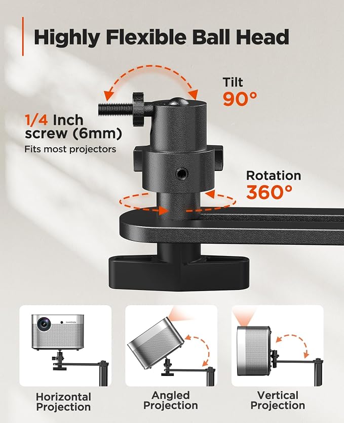AMADA HOMEFURNISHING Height Adjustable Projector Stand 32"-47", Projector Floor