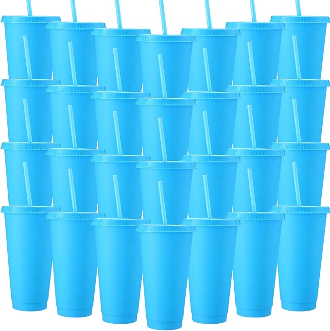 Honeydak 30 Pack Tumbler with Straw and Lid Bulk Cups
