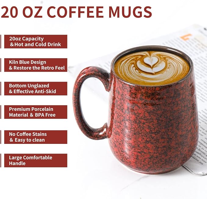 Hasense Large Coffee Mug, Coffee Cup Ceramic