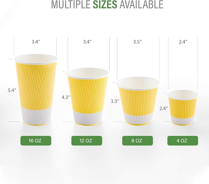 Restaurantware 8 Ounce Double Wall Disposable Coffee Cups, 500 Insulated Light