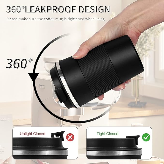 Insulated Travel Coffee Mug, Stainless Steel Coffee Cup