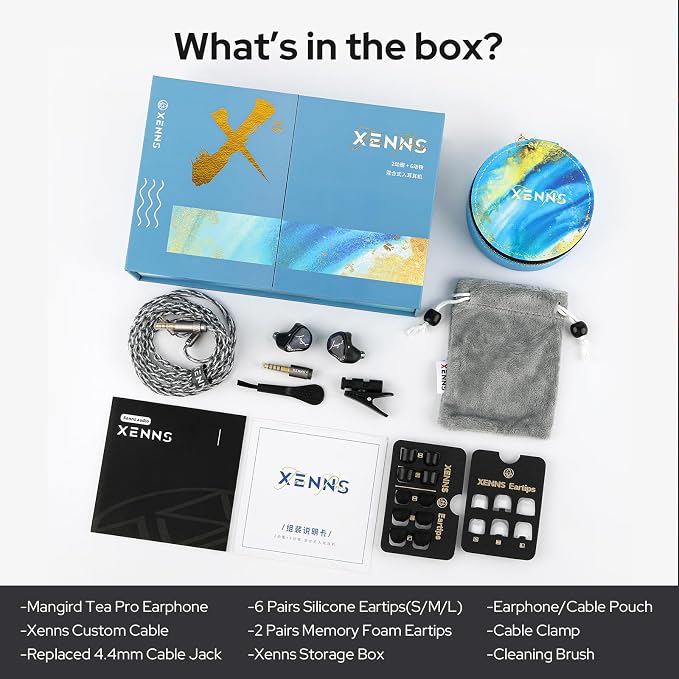 Linsoul Xenns Mangird Tea PRO in Ear Monitor, 6BA+2DD Hybrid Earphone IEM