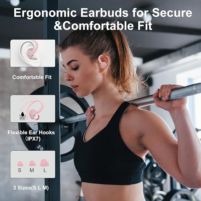 Wireless Earbuds Bluetooth 5.3 Headphones Sports, 48Hrs Playtime Bluetooth