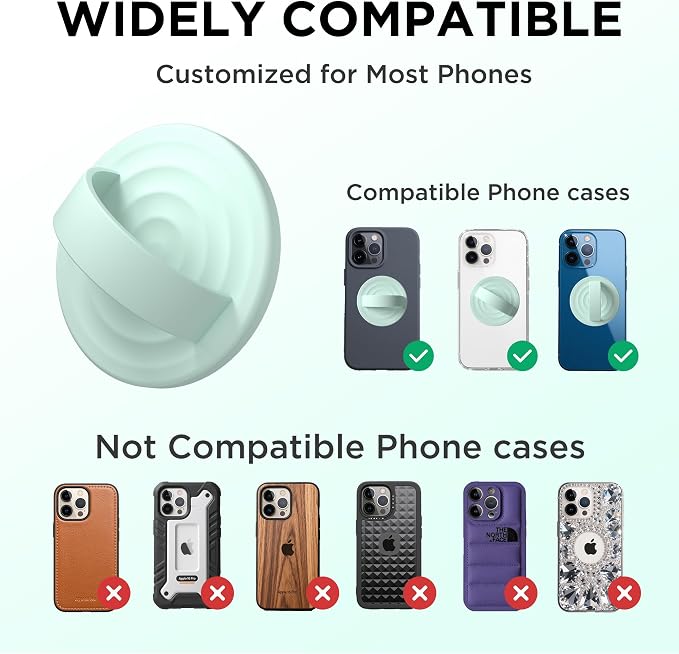Magnetic Phone Ring Grip Holder, Silicone Finger Loop Grip, Compatible
