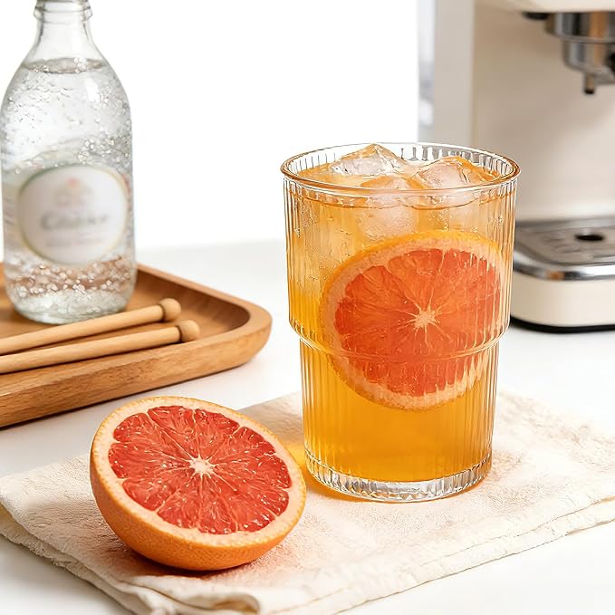 6 Pack 13oz Ripple Drinking Glasses