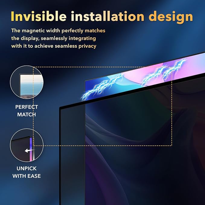 Magnetic Invisible Hidden Design Computer Privacy Screen Filter 24 Inch