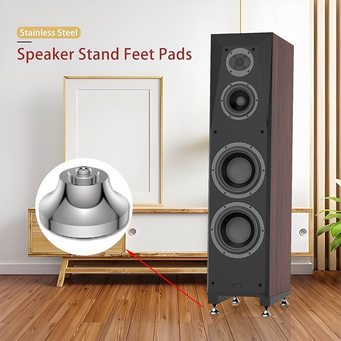 Audiocrast IF4021S HiFi Speaker Isolation Feet Pads 4PCs Stainless Steel