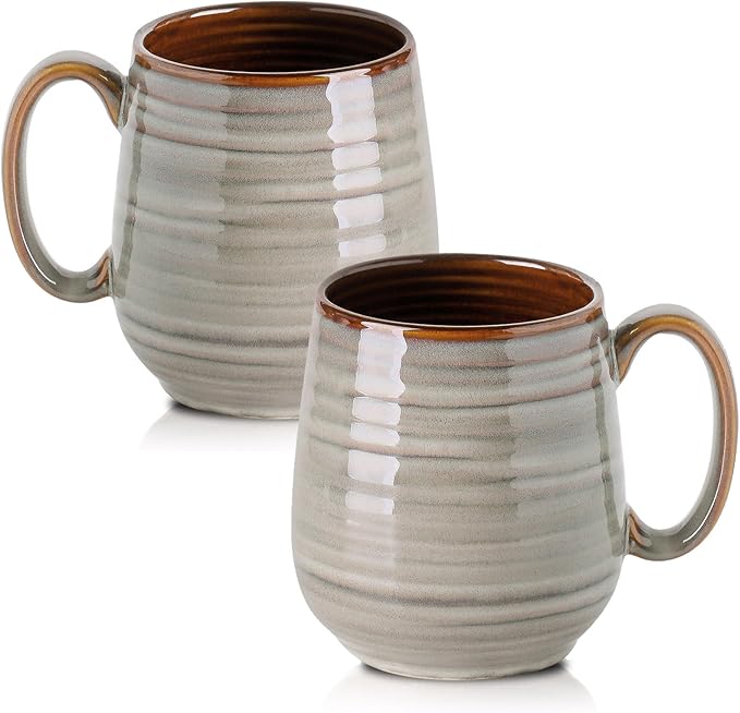 HASENSE 20 Oz Coffee Mugs Set of 2, Porcealin Large Coffee Cups
