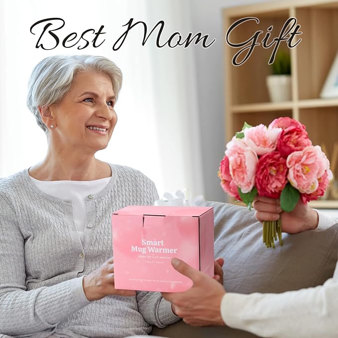 Coffee Mug Warmer & Best MOM Ever Mug Set, Electric Cup Warmer