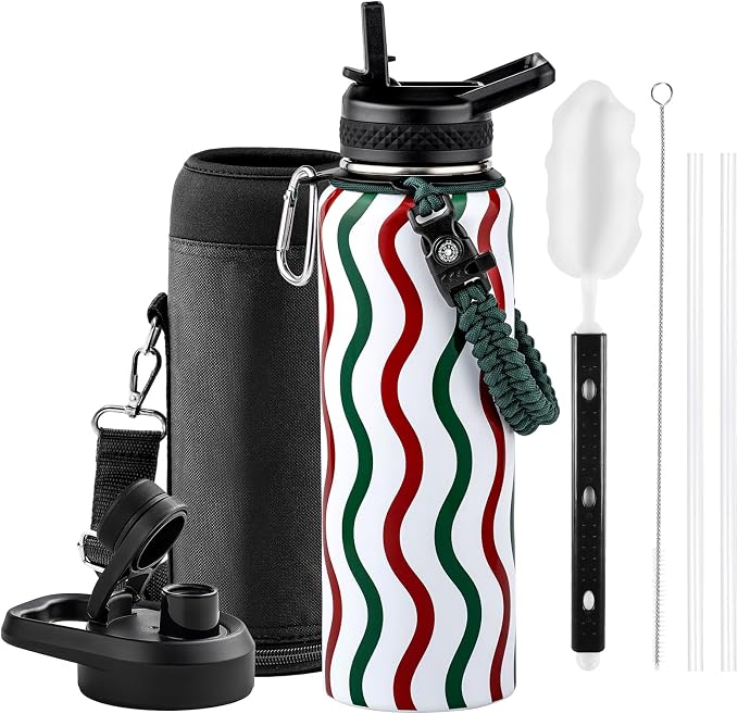 RAYMYLO Insulated Water Bottle 40 oz, Triple Wall Vacuum Stainless Steel |