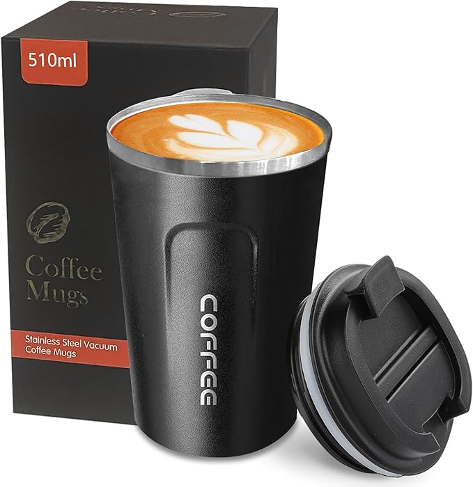 Insulated Travel Coffee Mug, Stainless Steel Coffee Cup