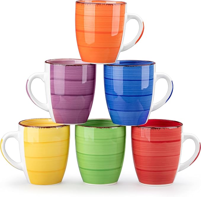 vancasso Bonita 12 Oz Coffee Mugs Set of 6, Ceramic Coffee Cups