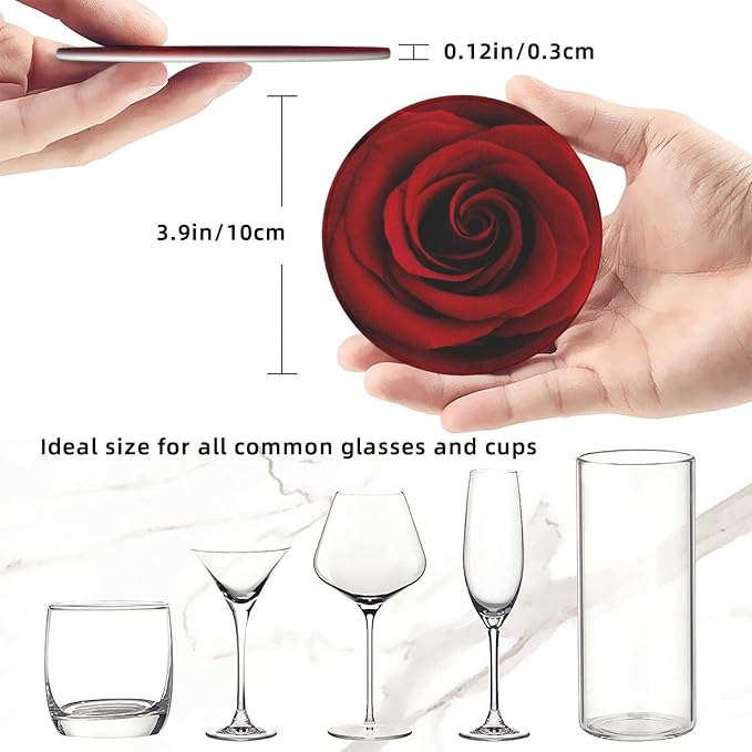 Drink Coasters with Holder Stand Set of 6