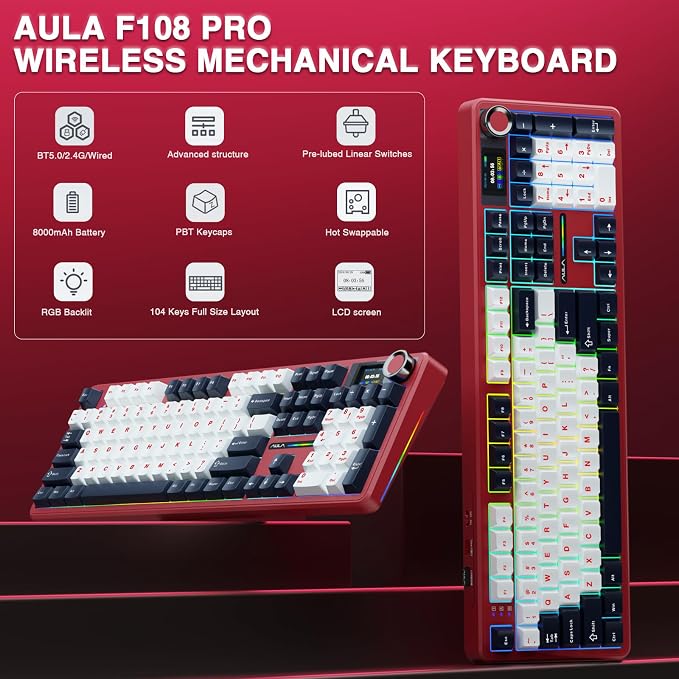 AULA F108 PRO - Wireless Mechanical Keyboard