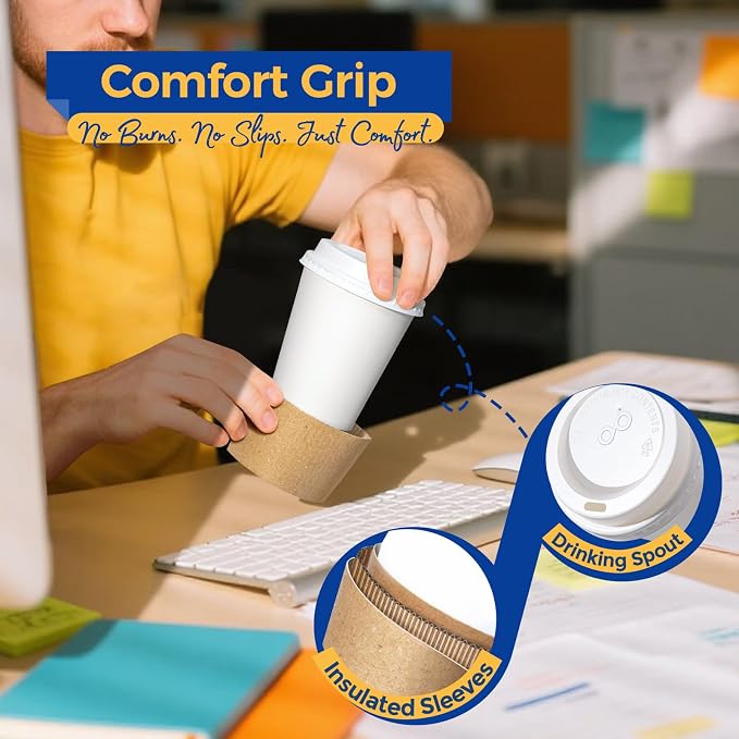 Fit Meal Prep 500 Pack 8 oz Disposable Coffee Cups