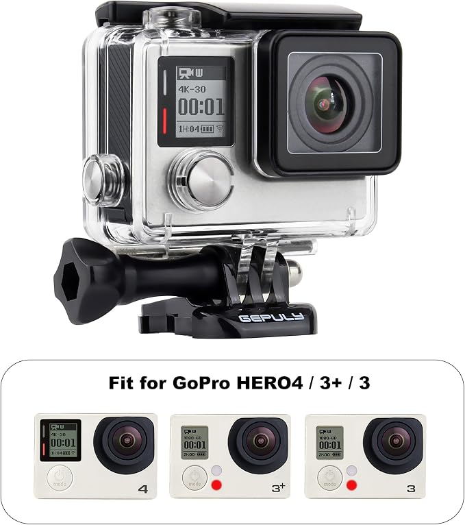 Waterproof Housing Case for GoPro Hero 4 Black, Hero 4 Silver, Hero 3+