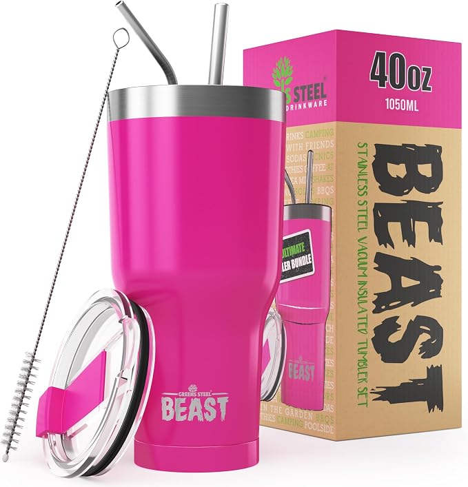 40 oz tumbler - Vacuum Insulated Tumbler - Leak Proof Stainless Steel Travel