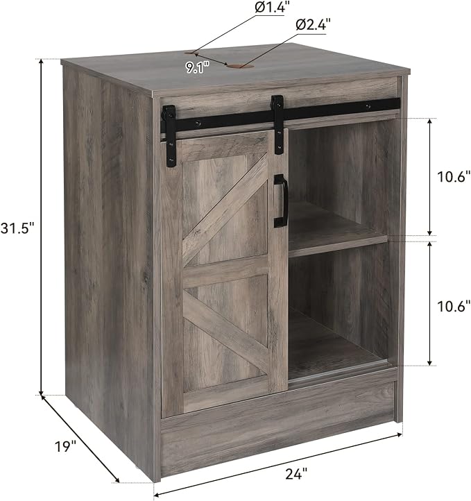 24" Barn Door Bathroom Vanity