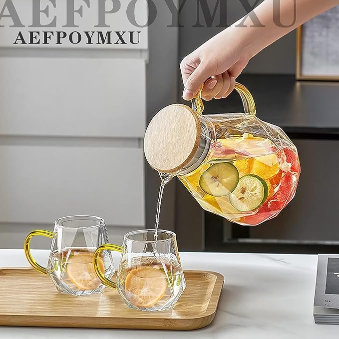 AEFPOYMXU 4pcs Crystal Clear Glass Coffee Cups Set