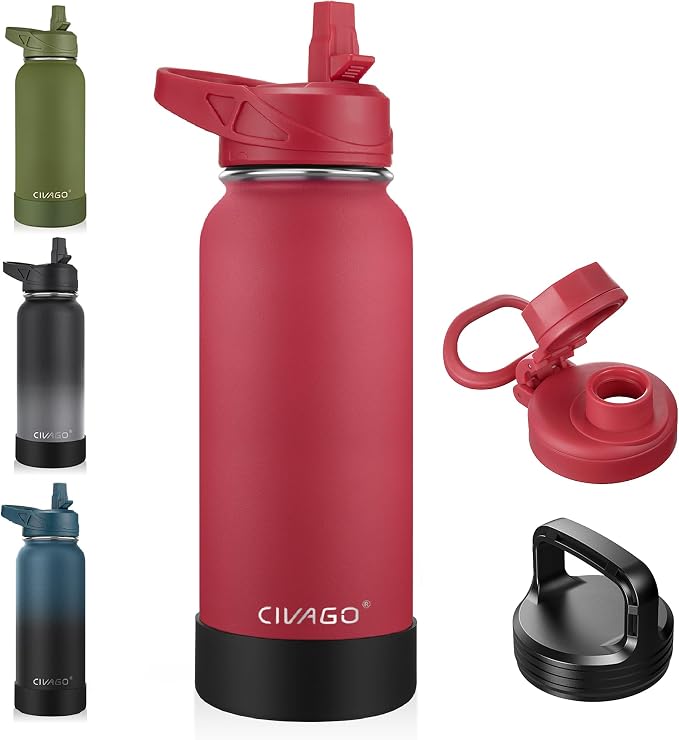 CIVAGO 32 oz Insulated Stainless Steel Water Bottle