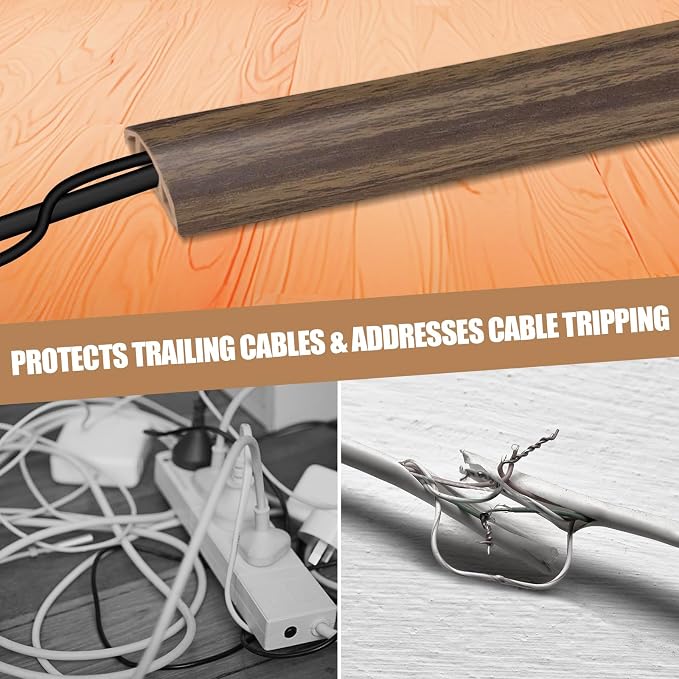 Floor Cord Cover Self Adhesive Cord Hider, 3.3FT Cable Management, Extension